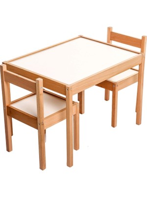 1001 Montessori Ahşap Masa ve Sandalye Seti