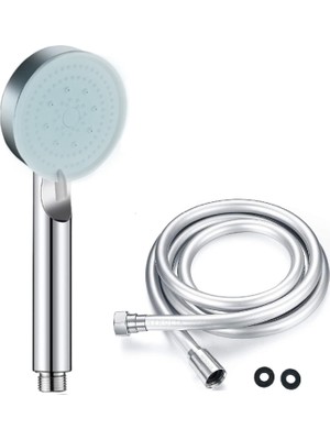 1001 Stoneseries Lüks Duş Seti - 3 Farklı Püskürtmeli Full Krom Kaplama El Duşu + 150 cm Gümüş P