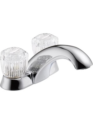 1001 Faucet 2502LF Delta Klasik Lavabo Bataryası, 5-1/4" x 2" Musluk, 4" Merkez, Krom