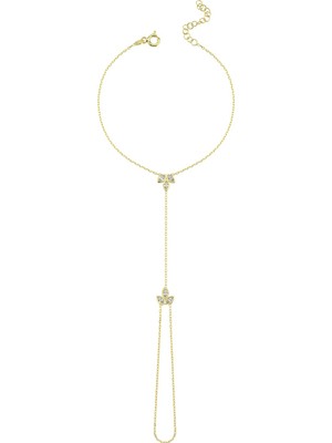 1001 925 Ayar Gümüş Gold Kaplama Lotus Çiçeği Şahmeran Bileklik