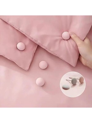1001 Yorgan Kılıfı ve Çarşaf Tutucu Sabitleyici Yastık Nevresim Sabitleyici Düzenleyici Pembe 4 Ad