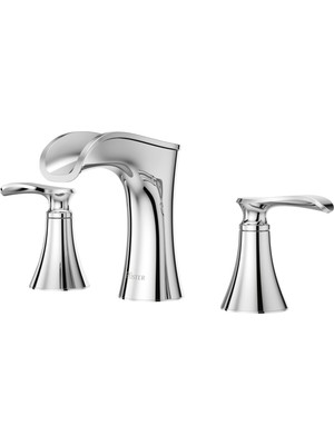 1001 Jaida Banyo Lavabo Bataryası 20 cm Yaygın, 2 Kulplu 3 Delikli, Parlak Krom LF049JDCC