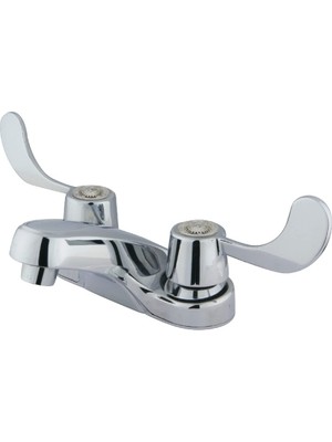 1001 GKB181LP Vista 10 cm Lavabo Bataryası Çift Bıçak Kolları, Krom