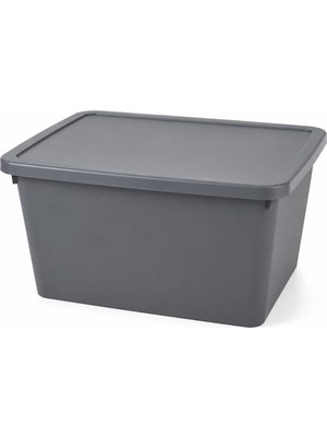 1001 20 Litre Kapaklı Plastik Depolama Kutusu Organizer Kutu Çok Amaçlı Düzenleyici Saklama Kutusu E