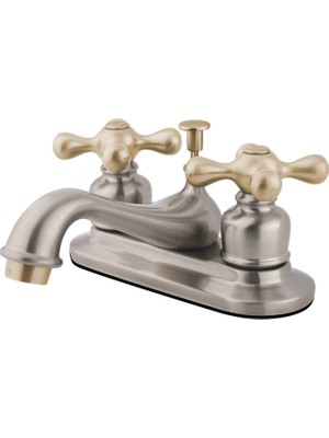 1001 KB609AX Restorasyon 10,24 cm Merkez Seti Lavabo Musluğu, Fırçalanmış Nikel/cilalı Pirinç, 10,