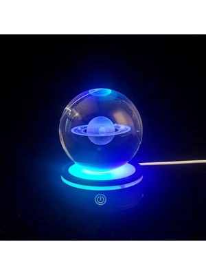 Uslucan Alışveriş Satürn Gezegen Tasarım Dönen USB Li Cam Küre