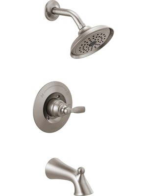 1001 Faucet Woodhurst 14 Serisi Tek Saplı Küvet ve Duş Döşeme Kiti, Tek Sprey Dokunma Temiz Duş Ba�