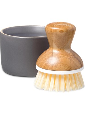 1001 Bubble Bis Keramik Seifenspender & Scrubber Schwamm Set, Weiß, Grau/weiß, Dish Brush + Dispenser
