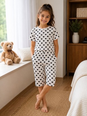 Pamuklu Rahat Ev Giyim Şortlu Pijama Takımı