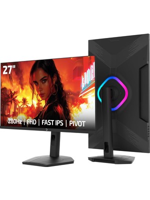 1001 Lunis L60 27'' 280Hz 0.5ms Fast IPS Fhd Rgb Pivot Gaming Monitör (Sıfır Ölü Piksel Garantili)