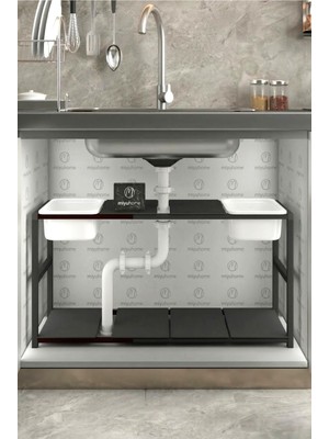1001 2 Adet Plastik Sepetli Genişletilebilir Raf Ayarlanabilir Mutfak Düzenleyici Banyo Düzenleyici Ç