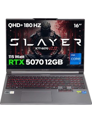 1001 Slayer X7T-5070 V2.12 C7 Intel Core I7 14650HX 16GB Ram 1tb SSD RTX5070 16" 180Hz Qhd+ IPS Freedos G