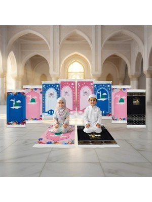 Maysam Hac Umre Hediyelik 10 Adet Çocuk Namaz Seccadesi 45X90 cm – Toplu Satış – Kız ve Erkek Çocuklar Için