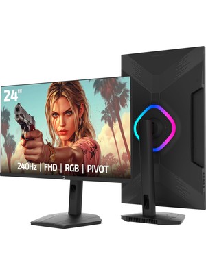 1001 Lunis L20 24″ 240Hz 0.5ms Va Fhd Rgb Pivot Gaming Monitör (Sıfır Ölü Piksel Garantili)