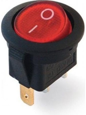 1001 IC-131A Yuvarlak Işıklı Anahtar On-Off 3p 12V Dc