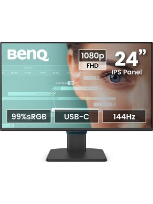 1001 GW2490C 23,8 Inç 1080P Fhd 144 Hz IPS Eye-Care Ev Ofis Monitörü, Usb-C, 1080 x 1920, Visual Optim