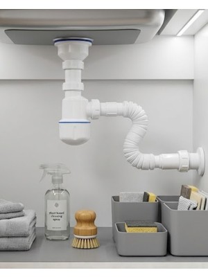 Astraltech Esnek Gider Sifonu Lavabo Için Koku Önleyici Tıkanma Karşıtı Bağlantı Seti