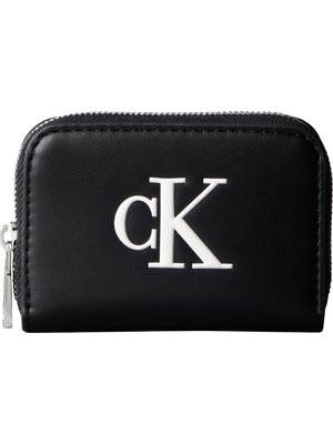 1001 Bold Ck Medium Zip Around Kadın Cüzdan Black/white Tek Beden