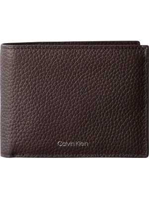1001 Foil Emboss Trifold W/card Erkek Cüzdan Ck Dark Brown Tek Beden