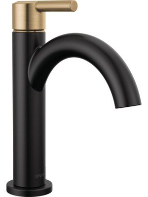 1001 Faucet 15749LF-GZ Delikli Tek Kolu Banyo Bataryası, Standart, Mat Siyah/şampanya Bronz