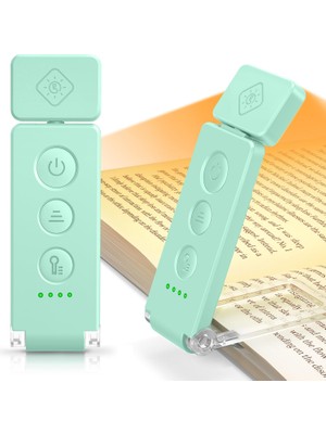 1001 12 LED Şarj Edilebilir Kitap Işığı, Klipsli Okuma Lambası, 5 Renk ve 5 Parlaklık Seviyesi, 10