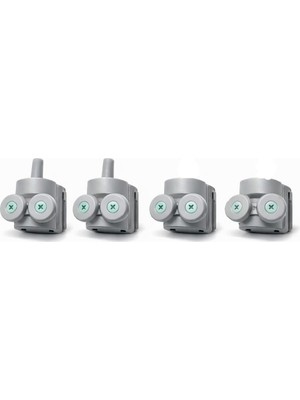 1001 Duşakabin Tekerlek Seti 4 Adet (2 Üst + 2 Alt) 2x2 Sistem Uyumlu Kayar Cam Kapı Ray Tekerleri, Ev