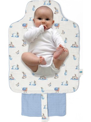 1001 Deux Lapıns% 100 Pamuk Çantalı Pratik Katlanabilir Alt Değiştirme Matı - Bébé Lapin PAD1018