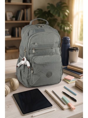 İmaks 571 Krinkıl / Klinkır Su Geçirmez Hafif Çok Gözlü Büyük Boy Okul, Seyahat, Spor, Laptop  Sırt Çantası 9-1B