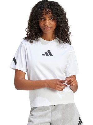 adidas Z.N.E. Kadın Beyaz Günlük Stil T-Shirt JE7857