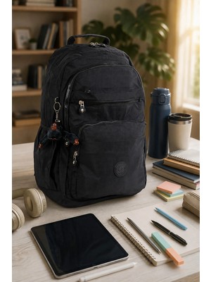 İmaks 571 Krinkıl / Klinkır Su Geçirmez Hafif Çok Gözlü Büyük Boy Okul, Seyahat, Spor, Laptop  Sırt Çantası 9-1B