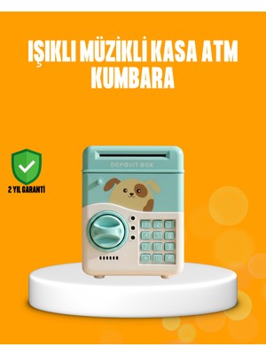 Astraltech Su Yeşili Atm Kasa Görünümlü Elektronik Şifreli Çocuk Kumbarası