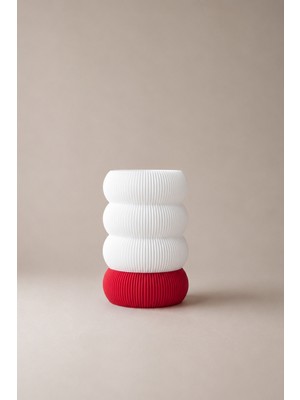 Nuaen Totem Dekoratif Kırmızı Tasarım Abajur Masa Lambası - 20cm - Salon ve Yaşam Alanı Lambası