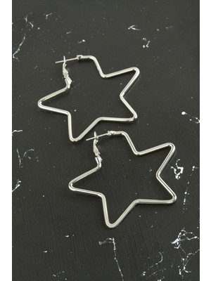 Zero Land Aconcept Yıldız Tr Küpe 5 Cm-Gümüş Rengi