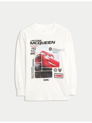 Marks & Spencer Saf Pamuklu Disney Cars T-Shirt (2-8 Yaş)