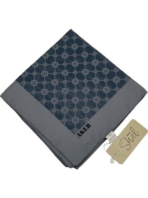 Aker Elegance Monogram Eşarp - Antrasit 975