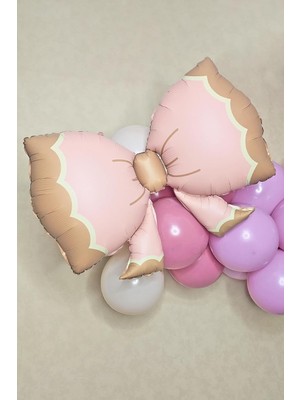 Valor P.e.k.shop Büyük Retro Fiyonk Folyo Balon Pembe Retro Renkler Fiyonk Şekilli Folyo Balon 60X90CM
