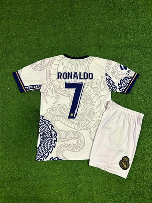 Breathless R.e.a.l Madridd Cristiano Ronaldo Beyaz Dragon Özel Tasarım Çocuk Forması