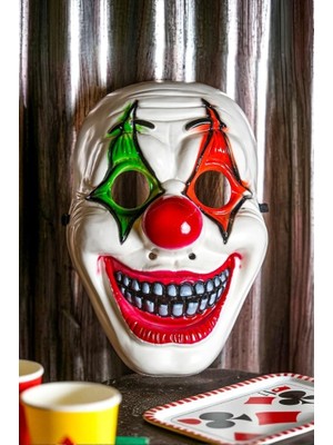 Valor Beysüs Cadılar Bayramı Halloween Maske Palyaço Kırmızı Yeşil