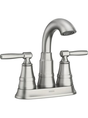 Valor Moen 84971SRN Halle Iki Saplı Centerset Banyo Lavabo Bataryası Tahliye Meclisi, Spot Dirençli Fırça