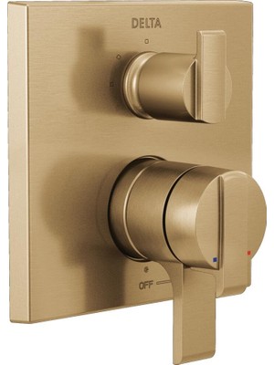 Valor Delta Faucet T27867-CZ Açısal Modern Monitör 17 Serisi Vana 3 Ayar Entegre Duş Trimi, Saptırıcılı,