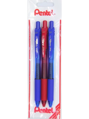 Valor Pentel Energel 0.7 mm Likit Roller Kalem 2xmavi/1xkırmızı 3'lü Set
