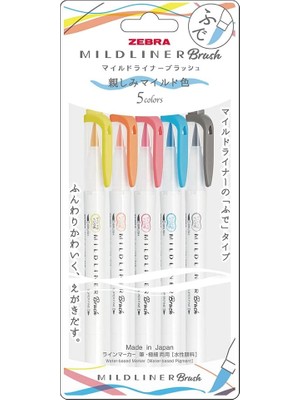 Valor Zebra Mildliner Brush Pen N-5c-N Set