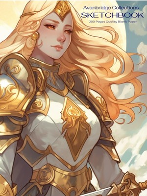 Valor Avanbridge Sketchbook Paladin Princess Cover (Large 8.5" x 11"), 200 Pages - Drawing, Sketching, Ar