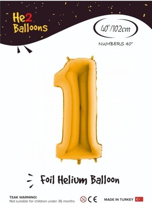 Valor 5dm Balon 1 Rakam Altın Folyo Balon 40 Inç