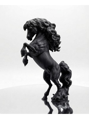 Marchen Collection Modern Siyah Şahlanan Dişi At -3d Tasarım Masa Üstü Aksesuar 14 cm