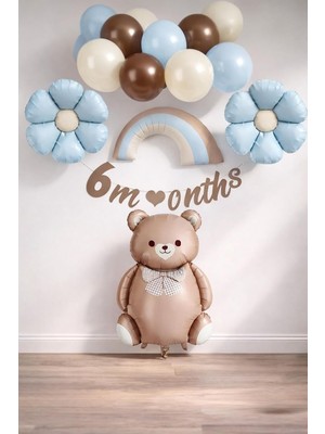 Valor Retro Papatya Temalı Erkek Bebek Konsept Doğum Günü Seti (6months)