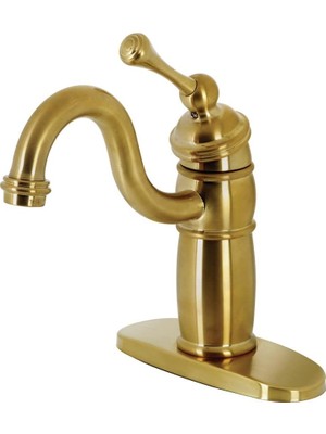 Valor Kingston Brass KB1487BL Vintage Tek Kollu Monoblok Bar Musluğu, Fırçalanmış Pirinç