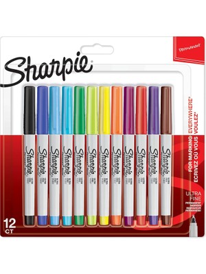 Valor Sharpie Ultra Fine, Süper Ince Uç, Karışık 12'li Paket