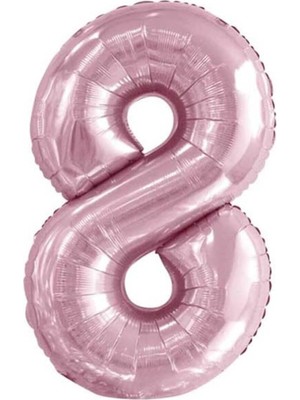 Valor 5dm 8 Rakam Pastel Pembe Folyo Balon 76 cm