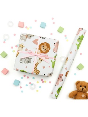 Valor 70X100 cm Çocuklara Özel Premium Hediye Paketleme Kağıdı 2'li Set | Eğlenceli Tema, Kalın, Kolay Sa
